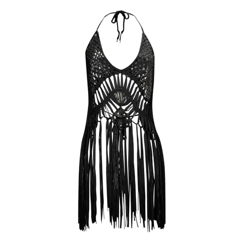 Vestidos playa y camisola de verano con borlas para bikini de mujer 5