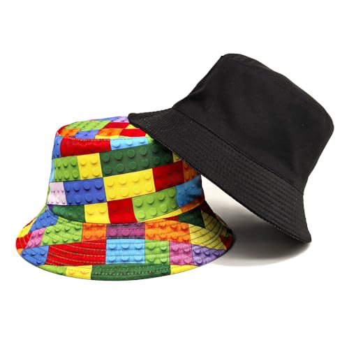 Image of Bucket Hat for Women Men,Travel Sun Beach Cap,Unisex Fishing Outdoor Boonie (Toy Bricks)
