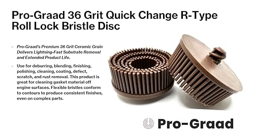 Image of 2 Pack 2 inch 36 Grit Brown R-Type Bristle Disc | Ceramic-Aluminum Oxide Abrasive Bristle Disc with Quick Change Roll Lock | Pack of 2 | Brown