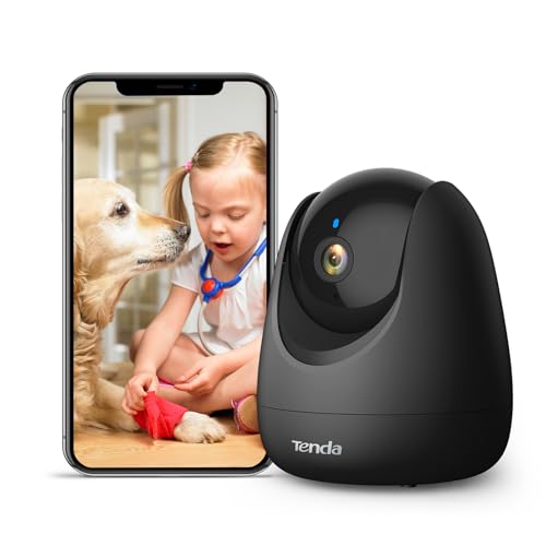 Tenda Überwachungskamera Innen CP3 V2.2, 360 Grad WLAN IP Kamera, 2-Wege-Audio, 1080P, Nachtsicht, Ton & Licht Alarm, Bewegungsverfolgung,...