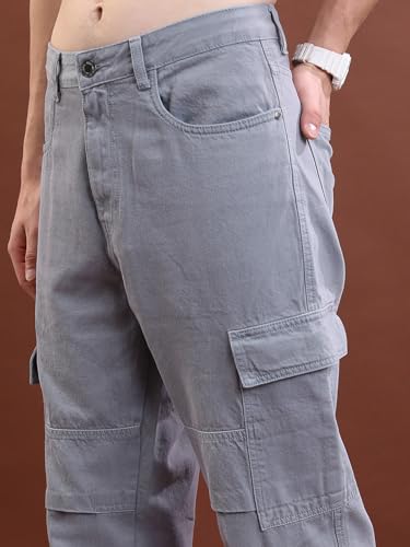 Image of Highlander Men's Regular Fit Cargo Pocket Jeans | Clean Look | Cotton Comfort | Utility Style