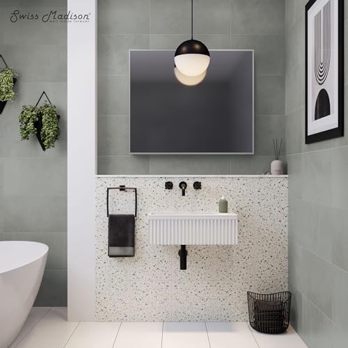 Image of Delice 24 inch Rectangle Wall-Mount Bathroom Sink in Matte White