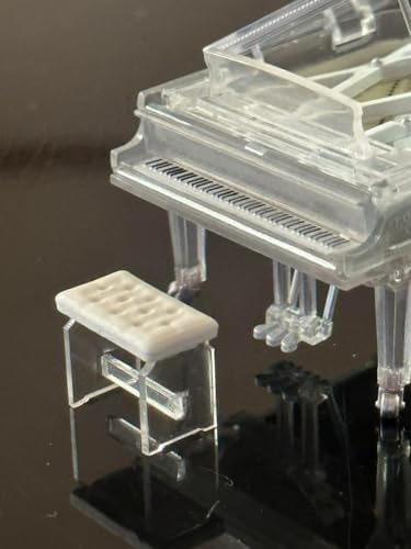ピアノ椅子 【PIANO-C-CL】 1/37 KAWAI ミニチュア ジオラマ クリスタル ピアノ 椅子 住宅模型 モデルカー 食玩 フィギュア figure 建物 マンション モデル ファッション フルカラー 塗装済み 3Dプリンター ミニチュアイメー