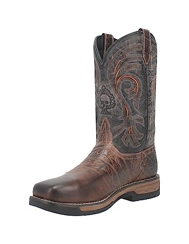 Laredo Brown/Black Hawke Broad Square Toe Men's 11 Inch Boots 6920-LAR