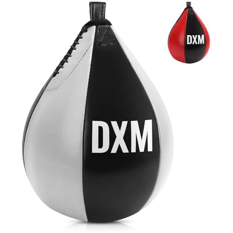 DXM SPORTS Boxing Speed Bag Boxing Ball - Kickboxing Workout Punching MMA Muay Thai Training Exercise Speedball (Black & White, 11.5") Cover