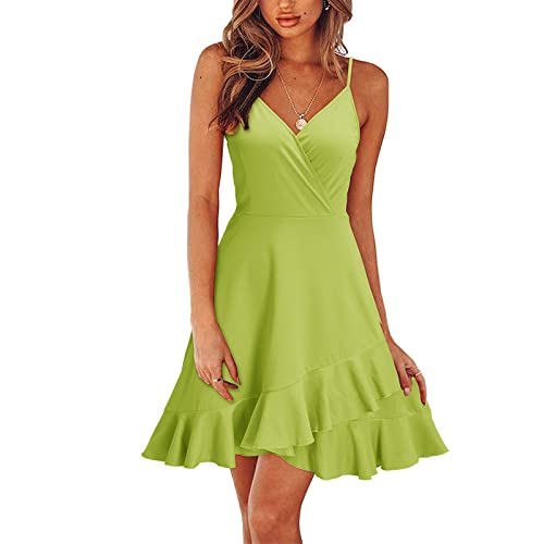 MICKURY Rotes Abendkleid Damen Kurz Kleider Braut Knielang Rö Damen Sommer...