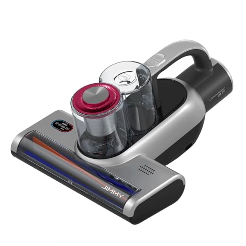 Jimmy BD7 Pro Aspirador Antiácaros, Luz Ultravioleta UV-C y Ultrasonidos, Antiácaros y Antibacterias, Doble Taza, 4 Modo de Trabajo, para Camas, Almohadas, Pelo de Mascotas, Carga rápida, Sin Cable