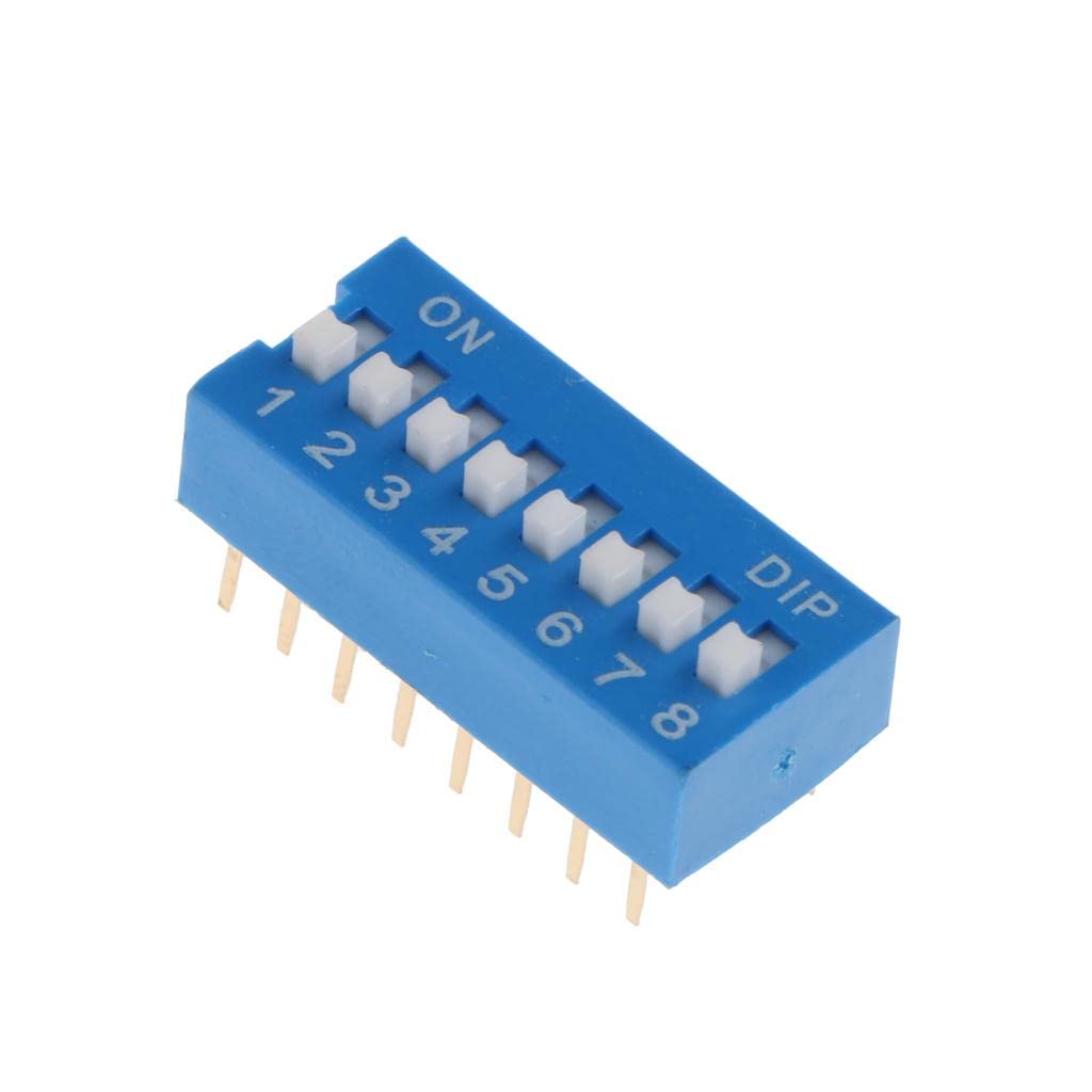 Generic 10Pcs .54mm Pitch 8 Positions 16 Pin Switch 8P Slide