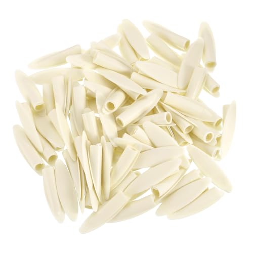 uxcell 60Pcs Plastic Pocket Hole Plugs, 9mm Slant Hole Caps for Pocket Hole Jig Wood Working Tool Accessories, Warm White
