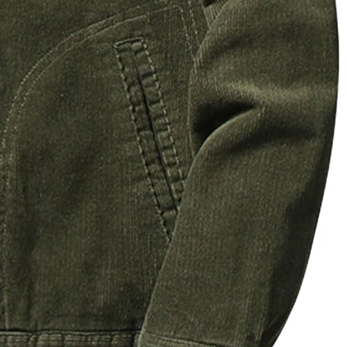 Men's Fleece Sherpa Lined Corduroy Trucker Jacket Warm Thickened Winter Coats Vintage Denim Lapel Button Coats2