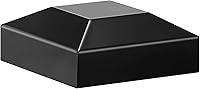Vista 7 de Dunzy Tapas de aluminio para postes de valla de 2 x 2 pulgadas, color negro, cubierta de poste de ajuste a presión para buzón, metal, madera