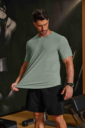Image of COOFANDY Mens Muscle T Shirts Short Sleeve Slim Fit Tshirts Gym Workout Athletic Crewneck Shirt