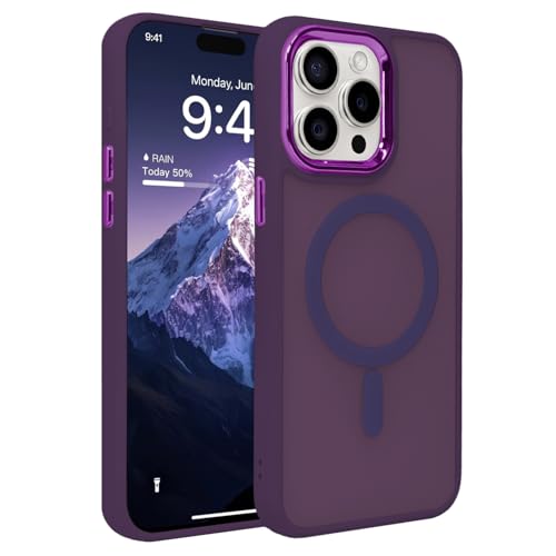 IAIYOXI Magnetic Case for iPhone 14 [MagSafe Compatible] - Translucent Matte Slim Thin Shockproof Protective Cover for Women, Men, and Girls, Compatible with iPhone 14, Purple