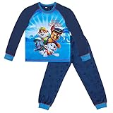 PAW PATROL Jungen Schlafanzug Pyjama Langarm (Blau 2, 110)