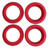 DAZZLEEX Gruppenkopfdichtung, kompatibel mit EM69116, EM6900, EM6910, EM6910R, EM8000, EM7000 Serie und PU8000 Espressomaschinen, lebensmittelechter roter Silikon-Dampfring (4 Stück)