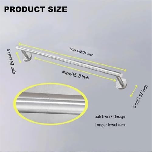 Porte-serviettes moderne acier inoxydable 61 cm suspendu mural