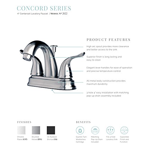 Builders Shoppe 2022Tb Two Handle Centerset Lavatory Faucet With Pop-Up Drain Oil Rubbed Bronze Finish #TOP1