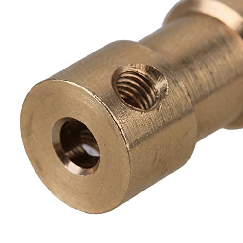 Golden Brass Rigid Shaft Adapter Connector Coupling Coupler Motor Transmission Connector with Screws Wrench Stevlogs