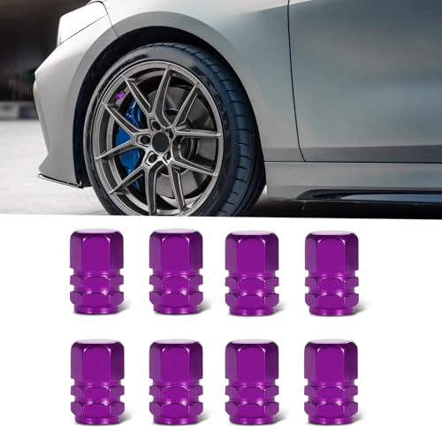 8PCS Car Tire Valve Stem Caps, Car Tire Caps, Aluminum Hexgon Style Vehicle Wheel Air Valve Covers, Universal Dustproof Car Exterior Accessories Suitable for SUV, Truck, Motorcycle, Bike