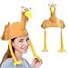 Plush Turkey Gobbler Hat with Long Neck for Happy Thanksgiving Party Costume, Outfit and Dress