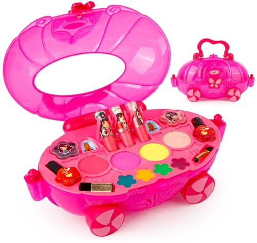 Image of Zest 4 Toyz Makeup Kit Set for Kids Makeup Kit for Girls Beauty Set for Girls Gift Items Birthday Pretend Play Toys for Kids Age 5 Years - (Pink)