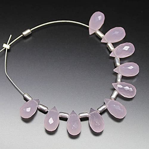 Rose chalcédoine perles en forme de larme briolette gemmes en vrac 10x5mm pour loisirs créatifs