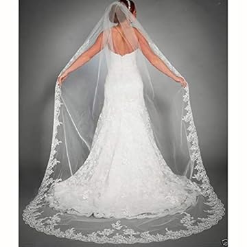 wedding veil with embroidery