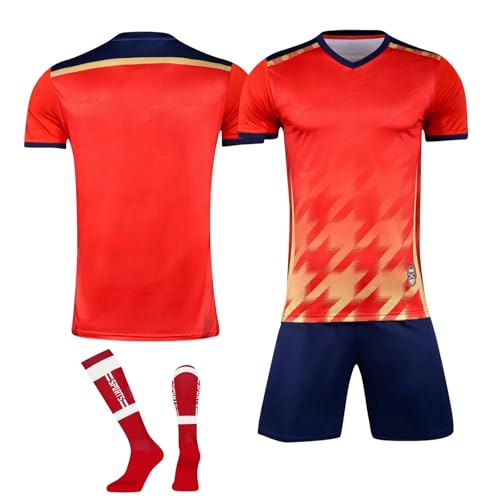 Camiseta de fútbol personalizada para hombre y niña, con número, traje de entrenamiento, 1-rojo, 16