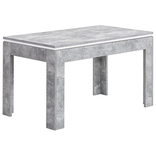 STONE Esstisch in Beton Optik passend zum Couchtisch - Ausziehbarer...