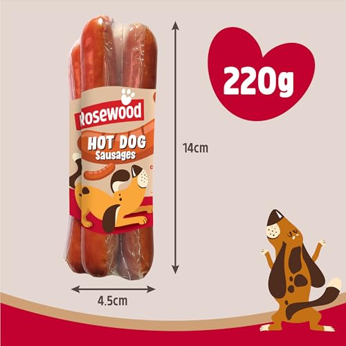 Rosewood Hot Dog Würstchen für Hunde – Glutenfreie Würstchen, hergestellt mit echtem Huhn- und Schweinefleisch… – Ansicht 2