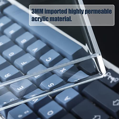 Hyekit Premium Acrylic Keyboard Clear Cover Protector Mechanical Keyboard Dust Cove Anti-Cat for 68 Key Mechanical Keyboard Keychron K6/Nj68/FL680 (12.28\'\' x 4.01\'\' x 0.90\'\')