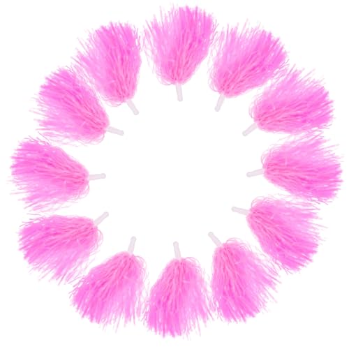 TEHAUX 12 Pezzi Pompon da Cheerleading in Plastica Leggera con Manico Accessori Colorati per Squadre di Cheer e Giochi Sportivi Decorazioni Riutilizzabili per Feste e Danza