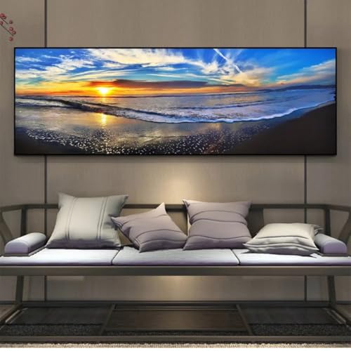 Impression sur toile mer coucher de soleil tableau panoramique HD - 2
