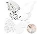 Produktbild ABSOFINE 100x Schimmer Weiß Laser Cut Schmetterling Herz Tischkarten Namenskarten Glasanhänger Weinglas Hochzeitsfeier Champagnerglas Deko Gastgeschenk (Schmetterling)