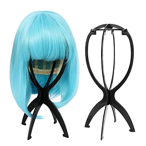 Xinmeifa 6 Pack Wig Stand Portable Wig Holder 14.2 Inches Wig Holder For Multiple Wigs (Black) #TOP1