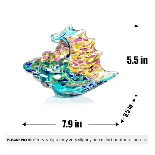 Estatua de caracola de vidrio decorativa para hogar miniatura 3