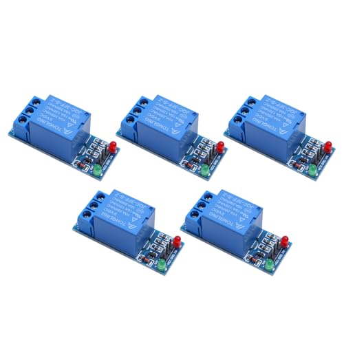 Teyleten Robot 1 Channel Relay Module 5V DC with Optocoupler Isolation Support AVR/51/PIC Microcontroller 5pcs