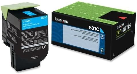 Lexmark International, Inc - Lexmark 801C Cyan Return Program Toner Cartridge - Cyan - Laser - 1000 Page - 1 Each "Product Category: Print Supplies/Ink/Toner Cartridges"