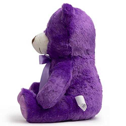 HOHO Super Color Teddy Bear Stuffed Animals Plush Stuffed Bear Congratulations Baby Shower Birthday Purple 14 inch