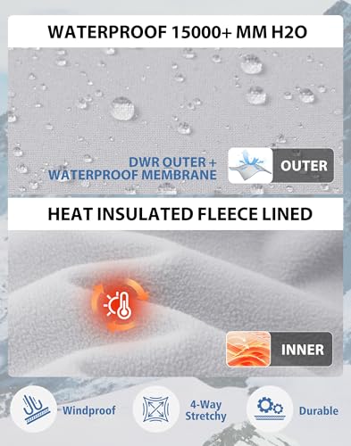 Pioneer Camp Softshellhose Herren Wasserdicht Funktionshose Atmungsaktiv Schneehose Winter Warm Gefüttert Snowboardhose