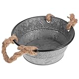 Materiale resistente: realizzato in robusto ferro, questo secchio è progettato per resistere all'uso quotidiano mantenendo il suo fascino vintage, vaso da fiori vintage, decorazione retrò