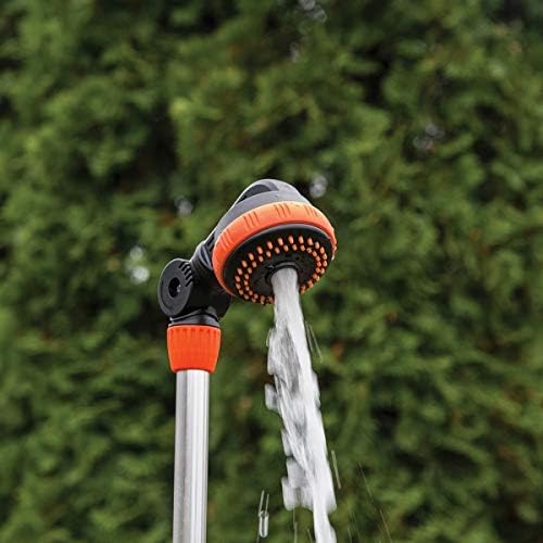 rg-vertrieb Gartendusche Alu 150-210cm mit Stativ – Mobile Pooldusche & Campingdusche höhenverstellbar, Gartenbrause 3 Funktionen, Außendusche mit Wasser-Regulierung