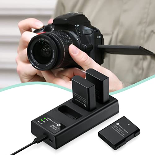 Firstpower En-El14 / En-El14A Battery 3-Pack And Triple Slot Charger For Nikon D3500 D3400 D3300 D3200 D3100 D5600 D5500 D5300 D5200 D5100 Df Coolpix P7000 P7100 P7700 P7800 Cameras #TOP6