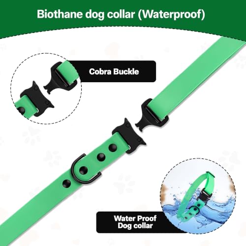 Image of Adil's Biothane Waterproof Dog Collar, Dog Leash & Collar Leash Combo | Heavy Duty TPU Coated Webbing | Adjustable Quick Release Buckle | Odour Resistant (Forest Green, L-22, Collar only)