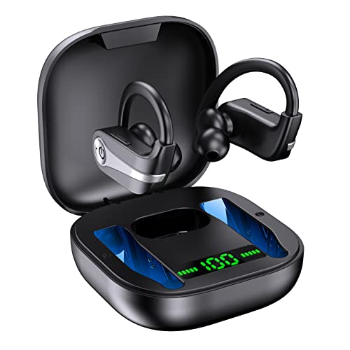 Auriculares Inalambricos Deportivos, Auriculares Bluetooth 5.1 con Mic, Estéreo Cascos Inalámbricos Deporte, 50H Cancelación de Ruido In-Ear Auriculares Running Sport, IP7 Impermeable 2022-Actualizado Cover