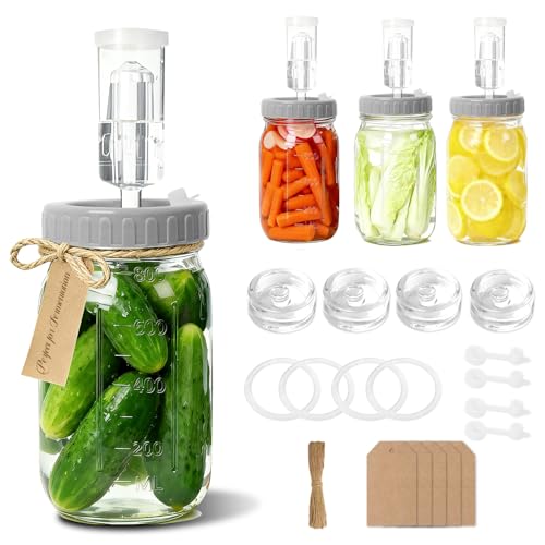 4-Pack 32oz Mason Jar Fermentation Kit