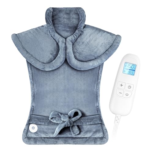 Electric Heating Pad for Neck and Shoulders and Back Pain Relief, FLUFFYWARMTH 24"x33" Large Neck Shoulder Back Heating Heat Pad, Birthday Gifts for Women Men Mom Dad Elderly, ETL & FCC Certified