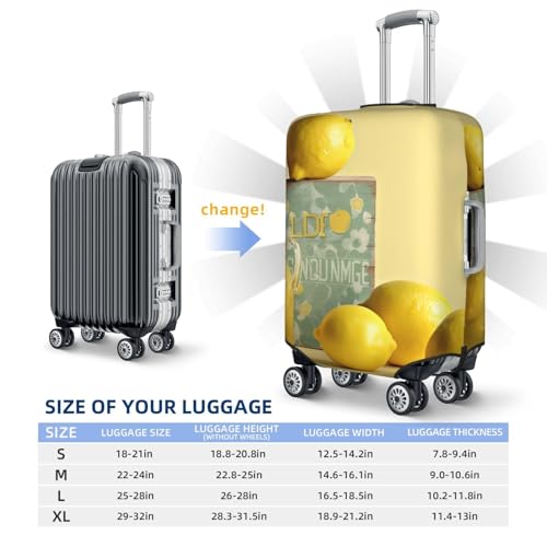 Luggage Cover Elastic Washable Suitcase Protector Lemon Yellow Suitcase Covers for Luggage 18-32 Inch Portable Travel Luggage Covers Sleeve Dust-proof Anti-Scratch Baggage Covers2