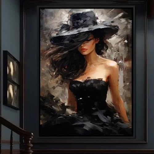 Peinture sur toile de femme élégante affiche 60x80cm sans cadre pour salon