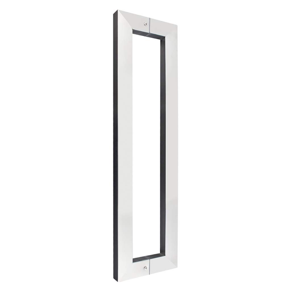Poignée de porte coulissante push-pull en inox tube carré pour panneau bois